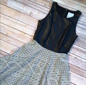 NWT ADDISON Faux Leather Top Bell Dress